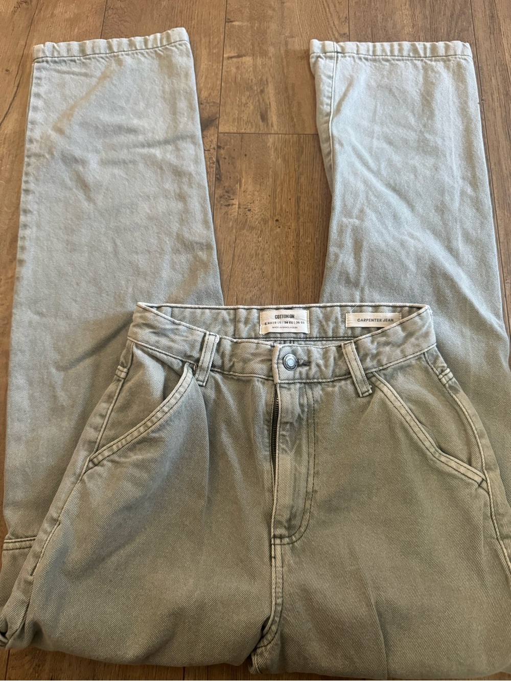 Cotton On carpenter jeans in light gray